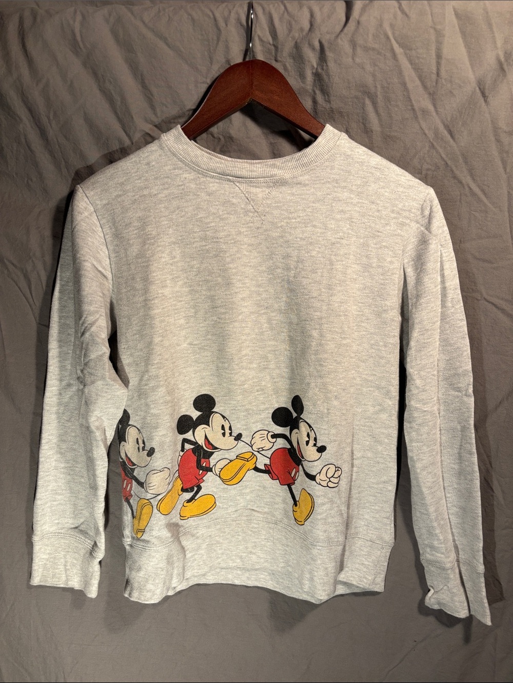 Disney Kids Light Gray Mickey Mouse Graphic Sweatshirt